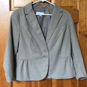 New York & Company Khaki Pinstriped Jacket
